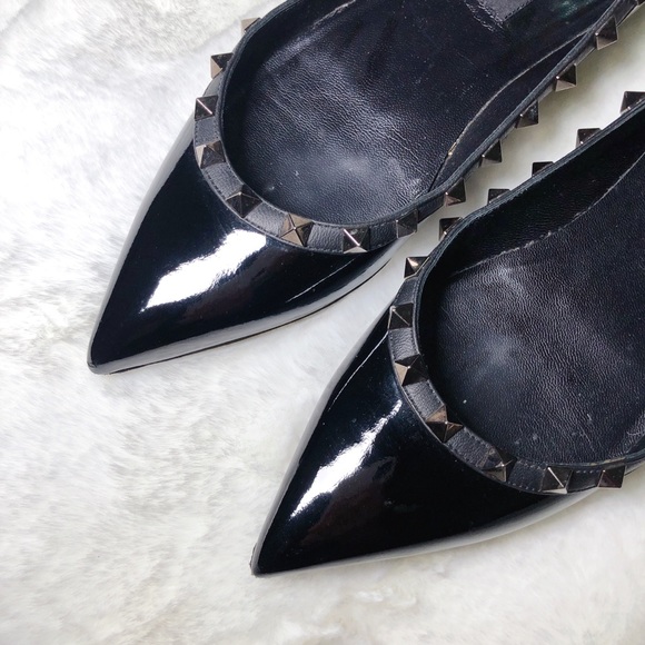 ❤️SOLD❤️Valentino rockstud balle flats black 36.5 - Picture 2 of 7